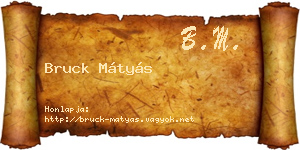 Bruck Mátyás névjegykártya